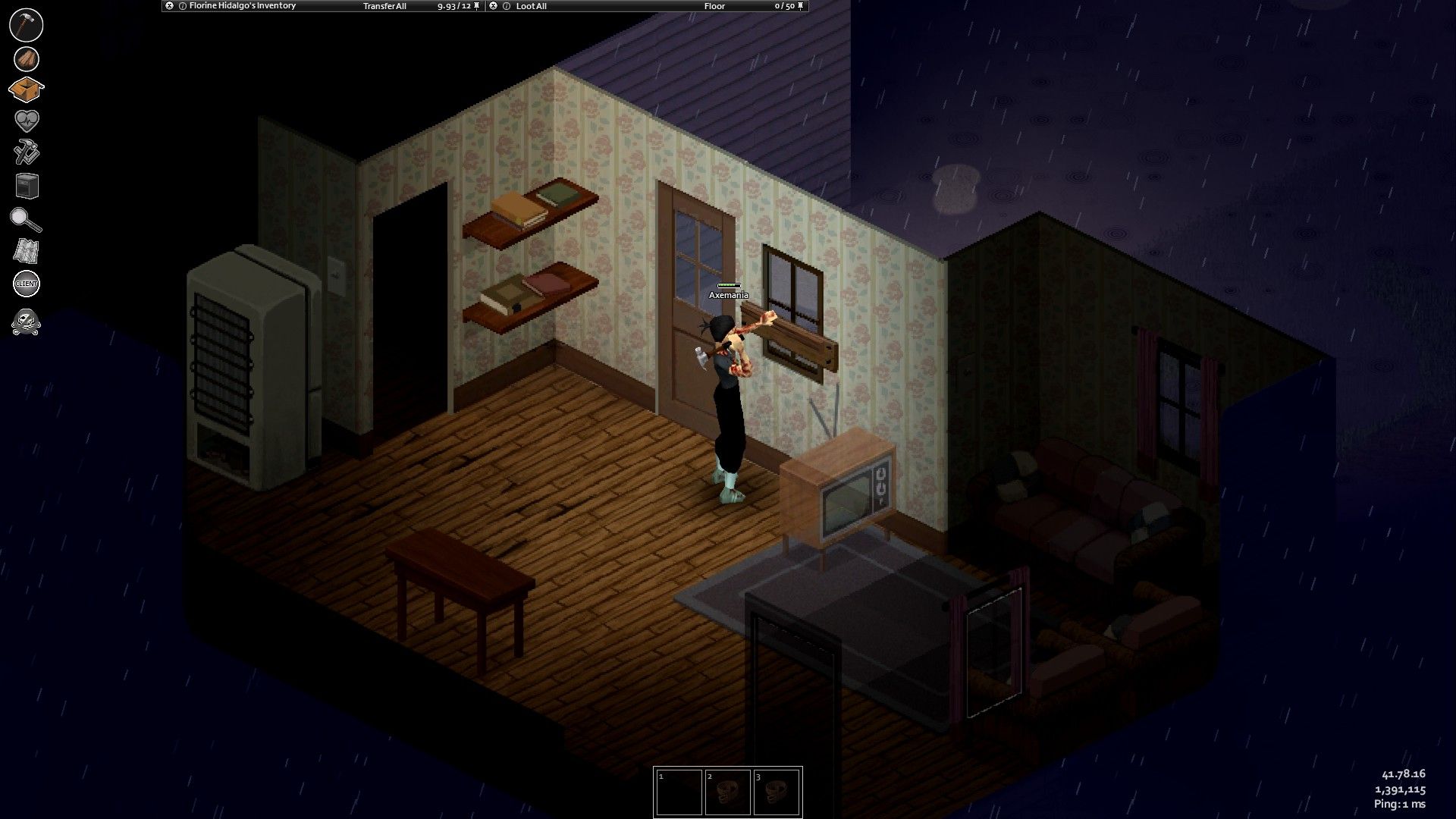 Barricading a window in Project Zomboid