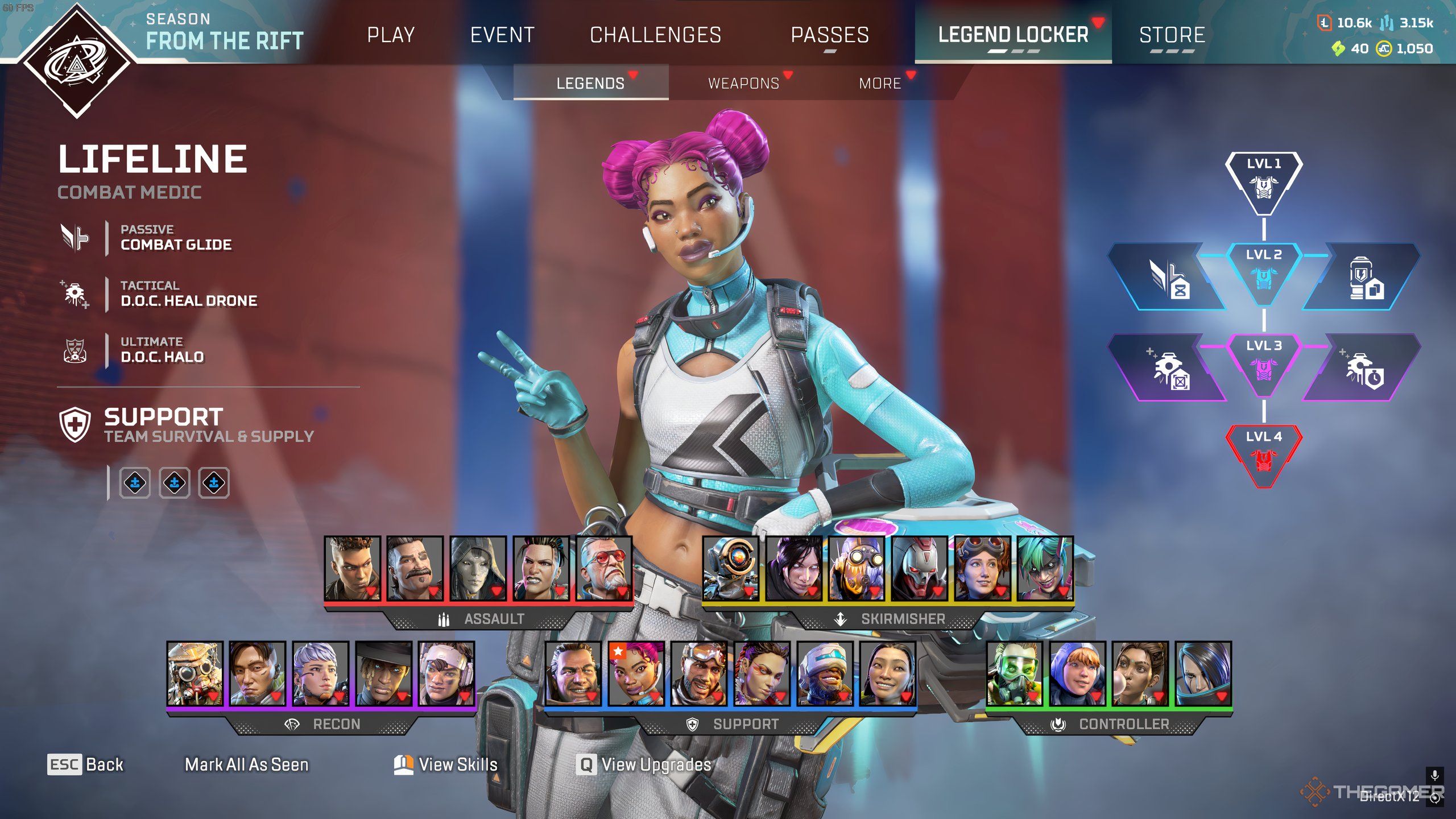 Lifeline in the Legends Locker in Season 23, Split 2 of Apex Legends.