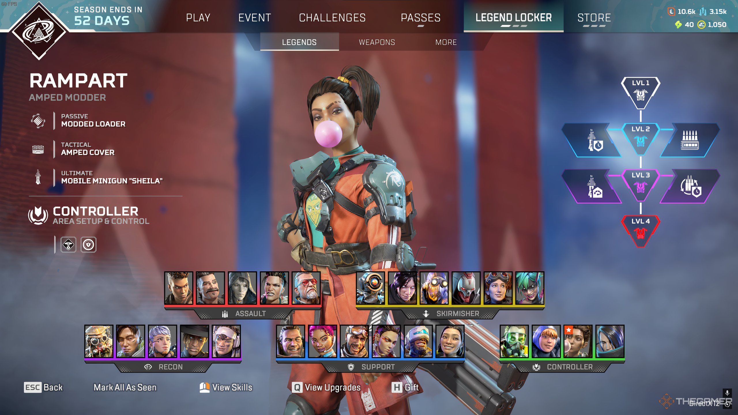 Rampart in the Legends Locker in Season 23, Split 2 of Apex Legends.