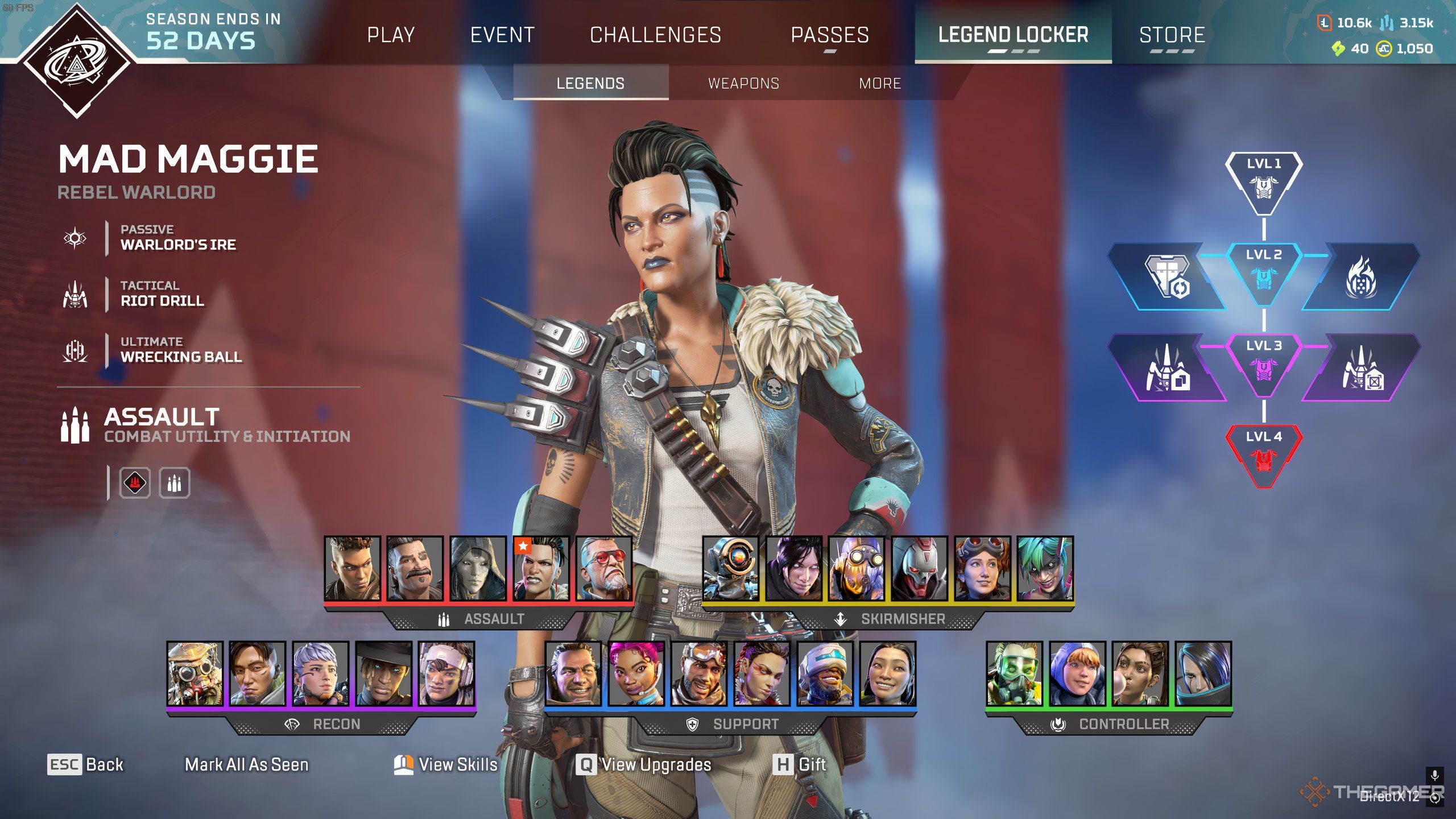 Mad Maggie in the Legends Locker in Season 23, Split 2 of Apex Legends.