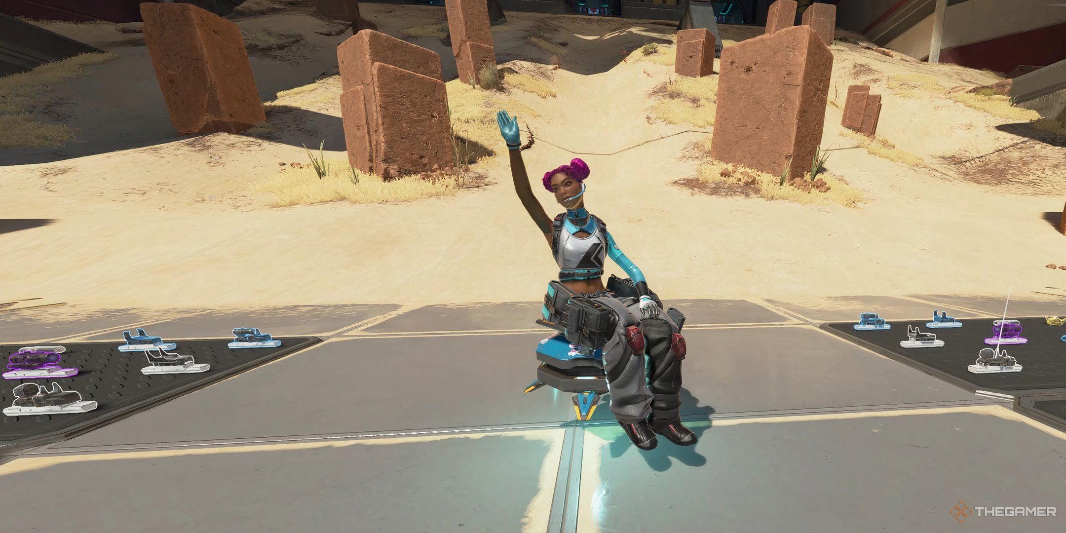 The new and improved Lifeline, waving at her fans in Apex Legends.