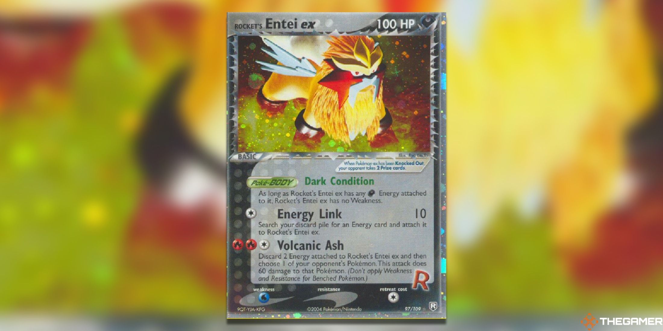 The Rocket's Entei Ex from the Pokemon TCG.