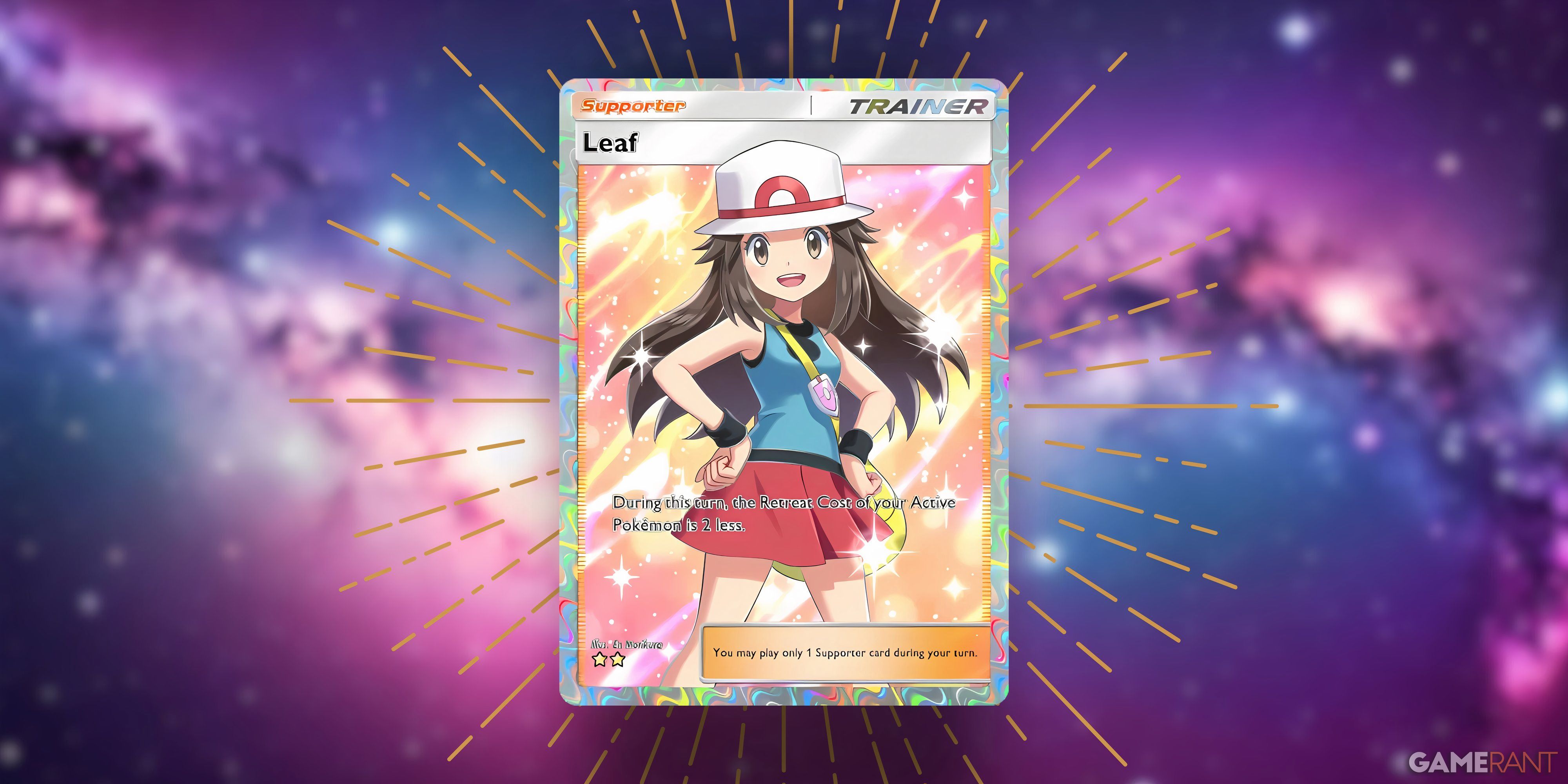 leaf supporter card in pokemon pocket.