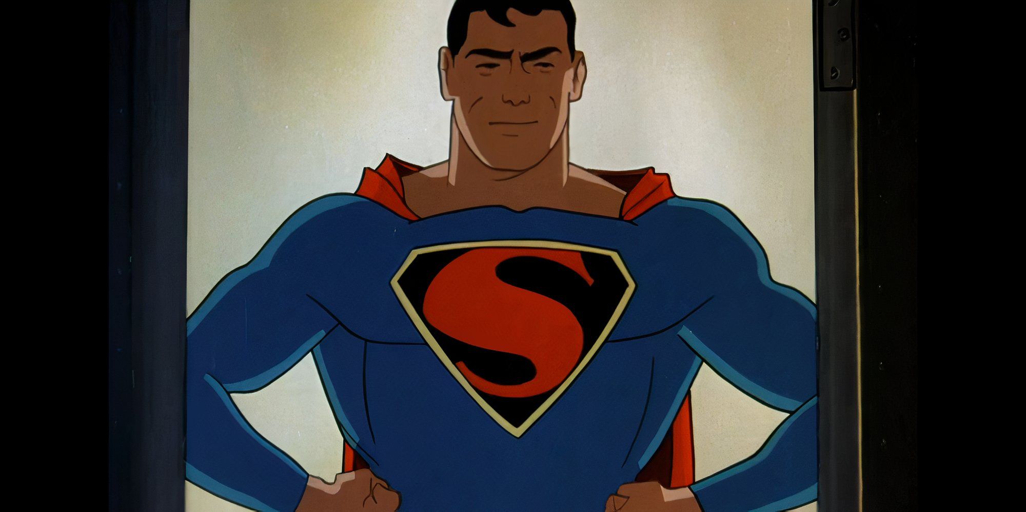 Superman standing in a doorway in Superman (1941)