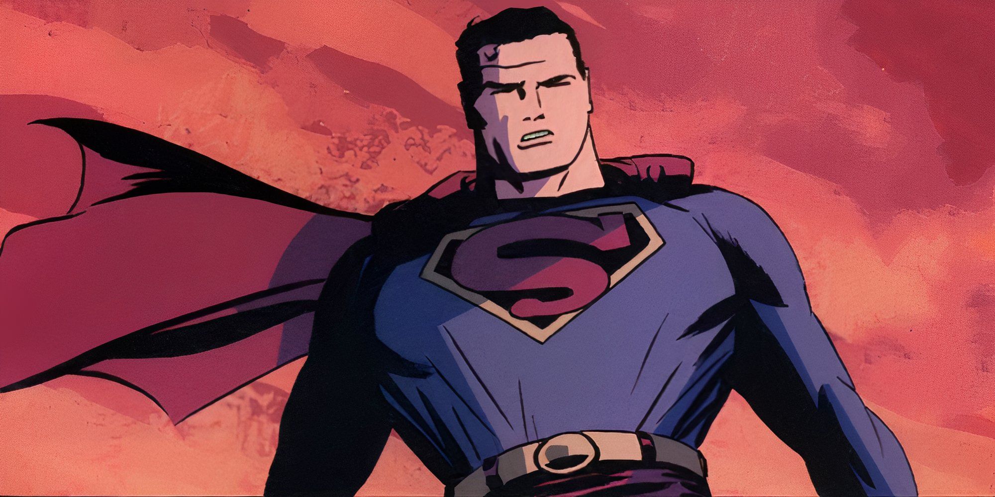 Superman hovering in the sky in DC's The New Frontier