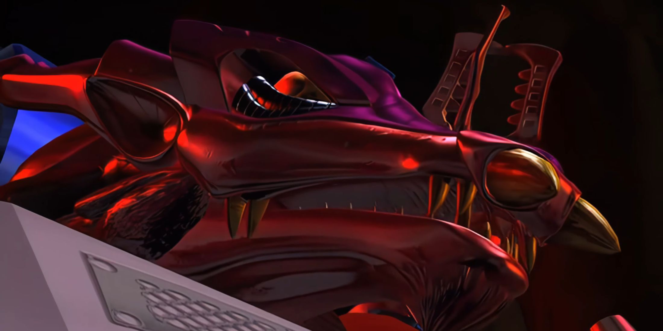 Megatron, in his Dragon Form held by Optimus Primal in Transformers Prime: Beast Wars