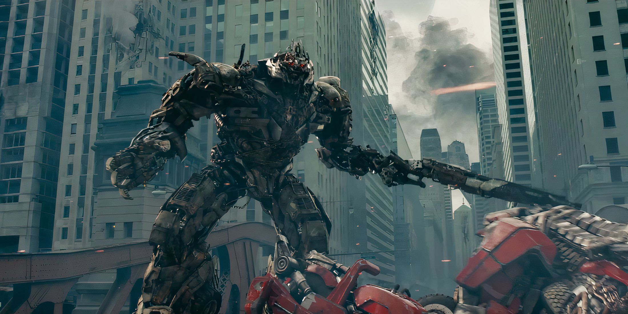 Megatron saves Optimus Prime from Sentinel Prime demanding a truce in Transformers: Dark of the Moon