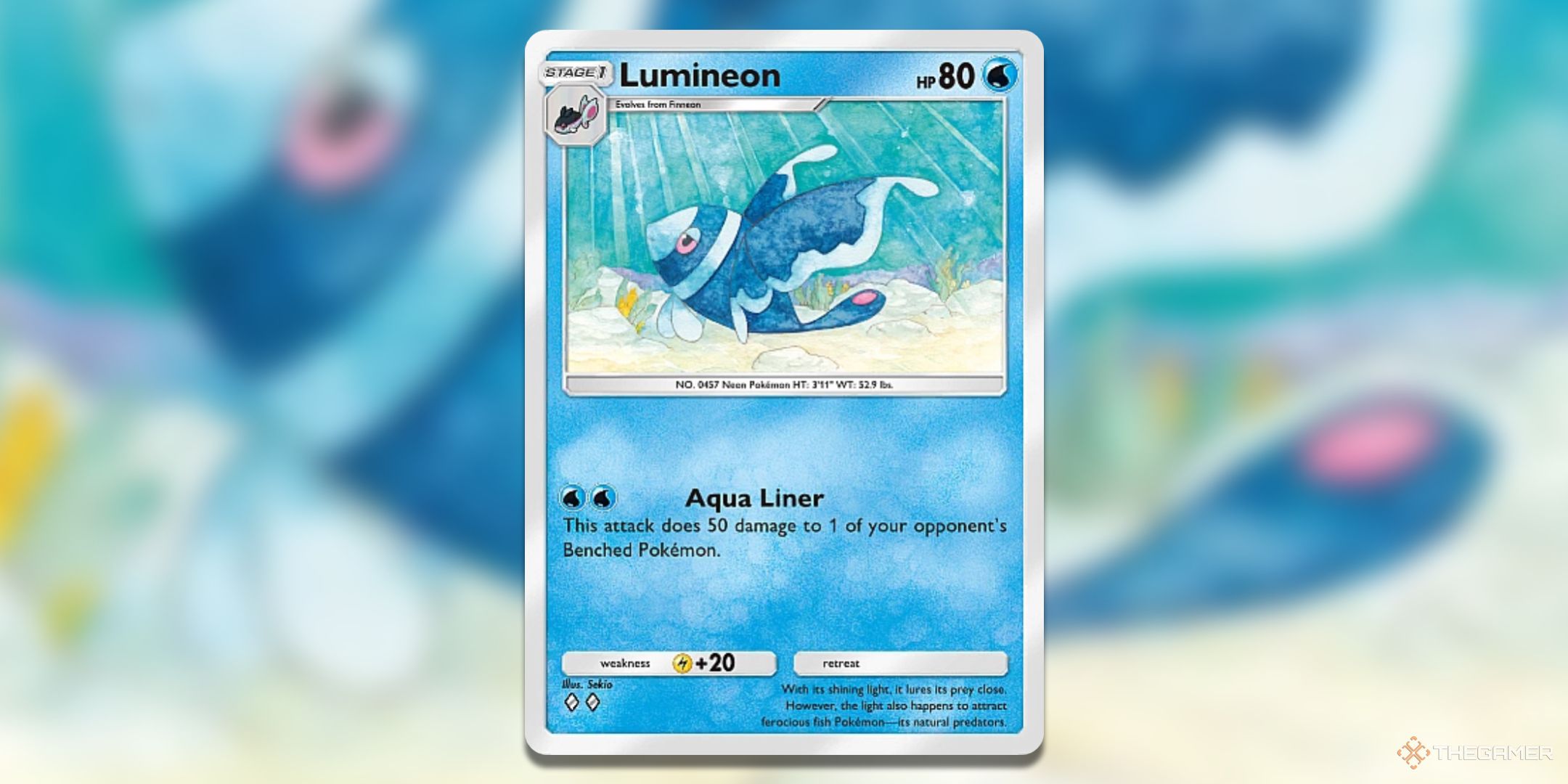 Mythical Island Lumineon Pokemon TCG Pocket Card Art.