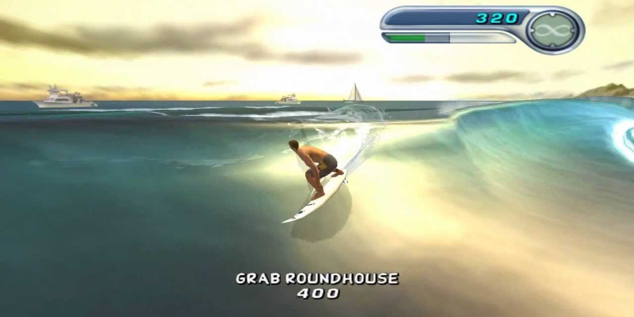 Sunset surfing in Kelly Slater's Pro Surfer 2002