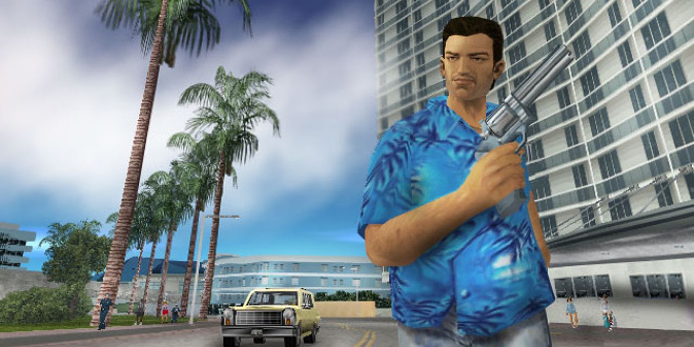 Tommy Vercetti Holding a Magnum Revolver 