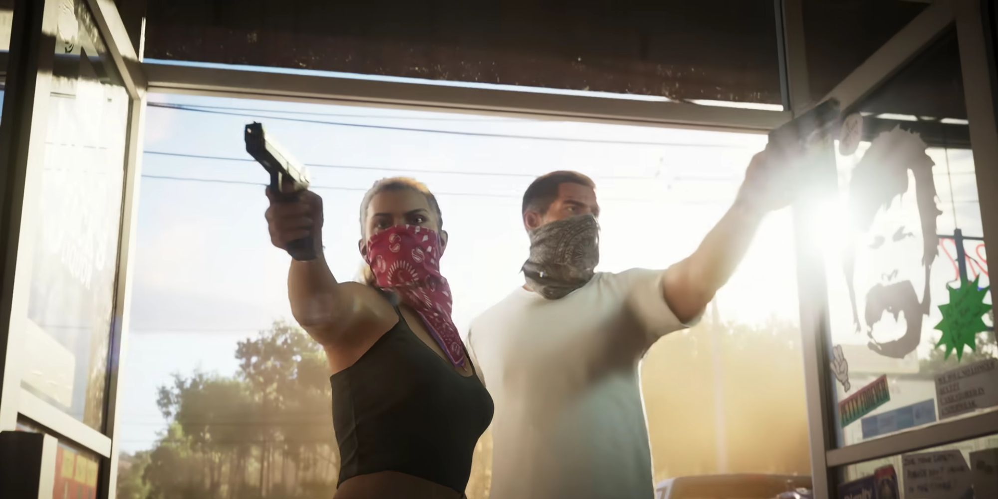 Jason and Lucia in the GTA 6 reveal trailer.