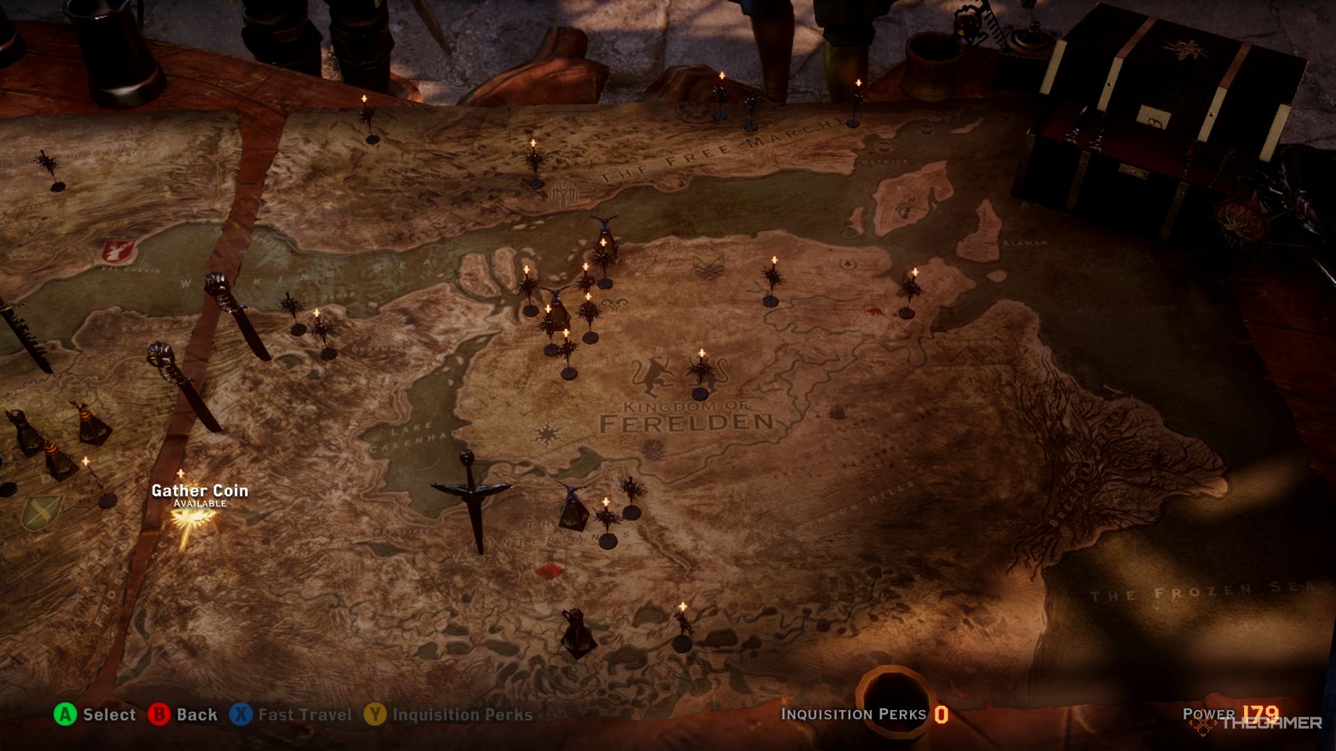 Dragon Age Inquisition screenshot of Gather Coin operation on the War Table.