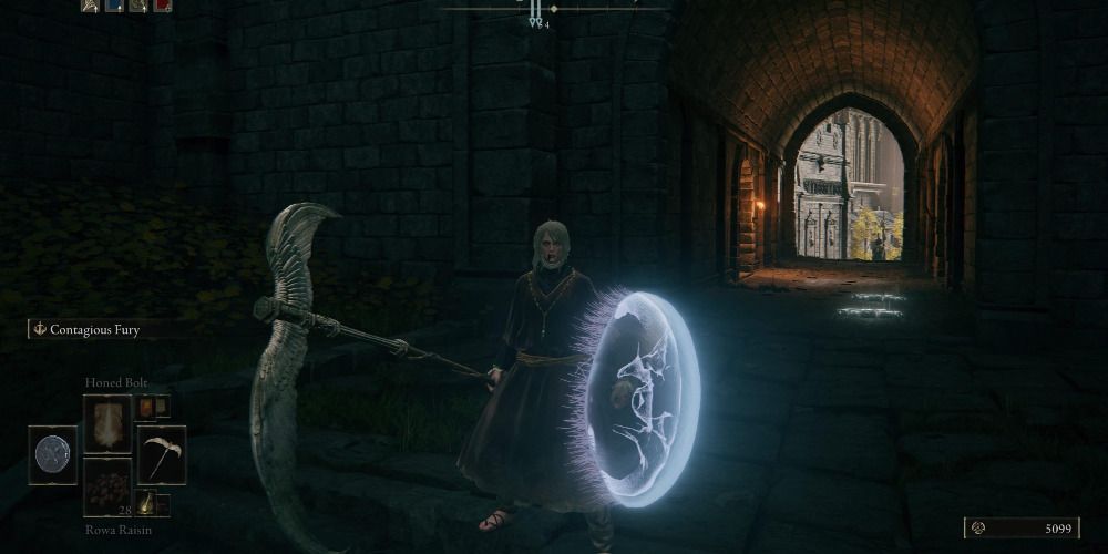 Player using Jellyfish Shield in Elden Ring.