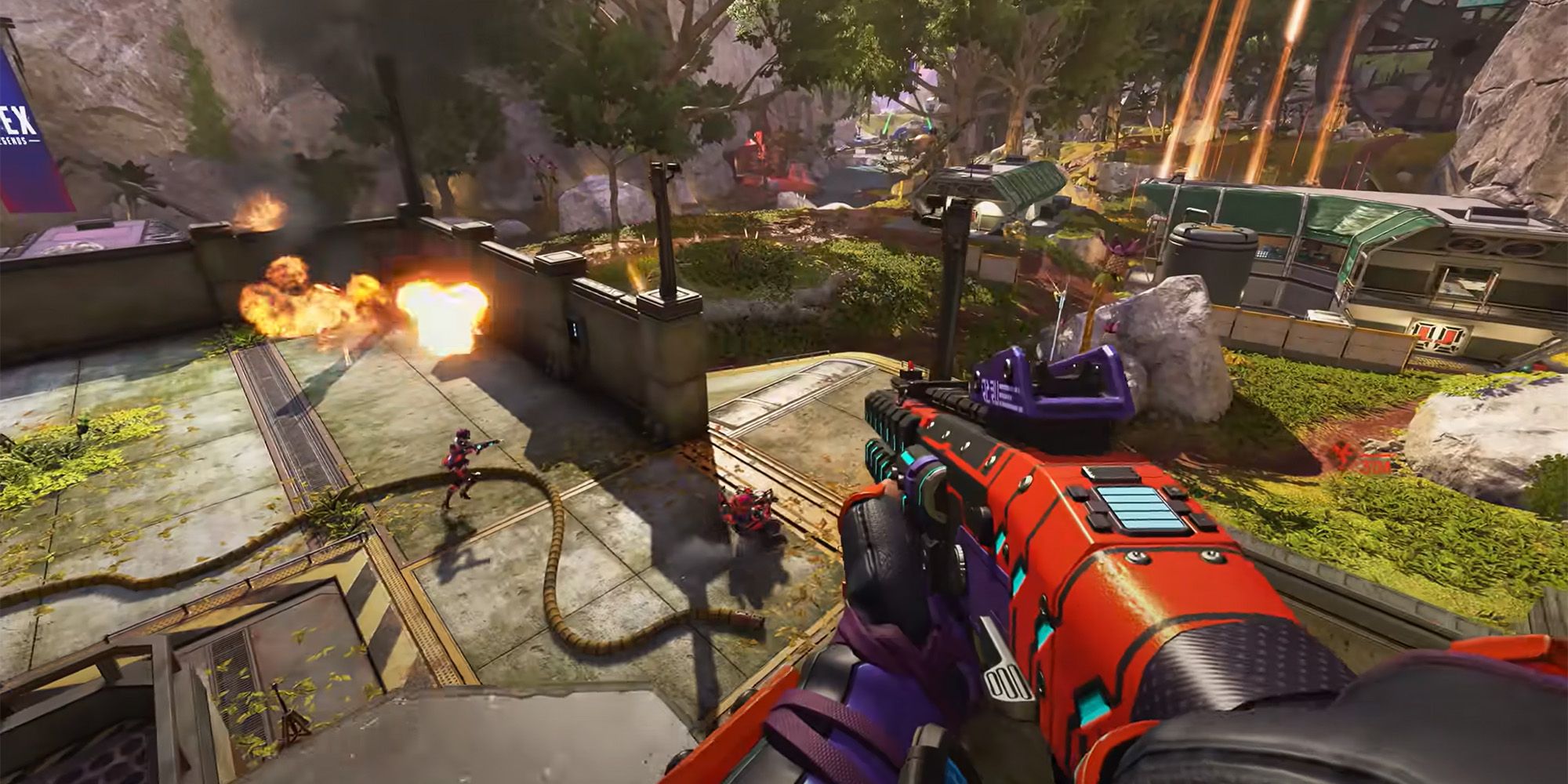 Shooting opponents in Apex Legends