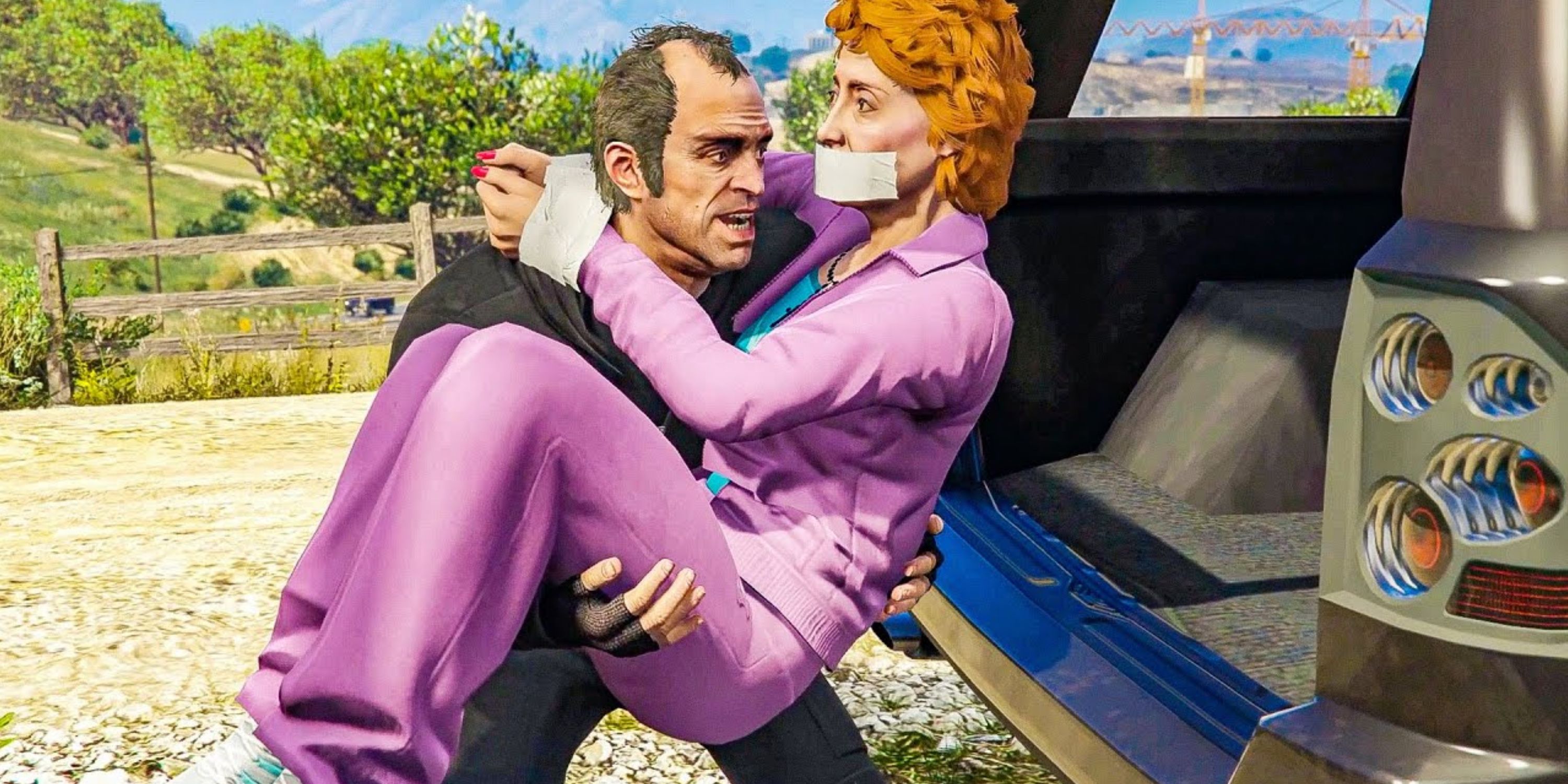 Trevor and Patricia in Grand Theft Auto 5