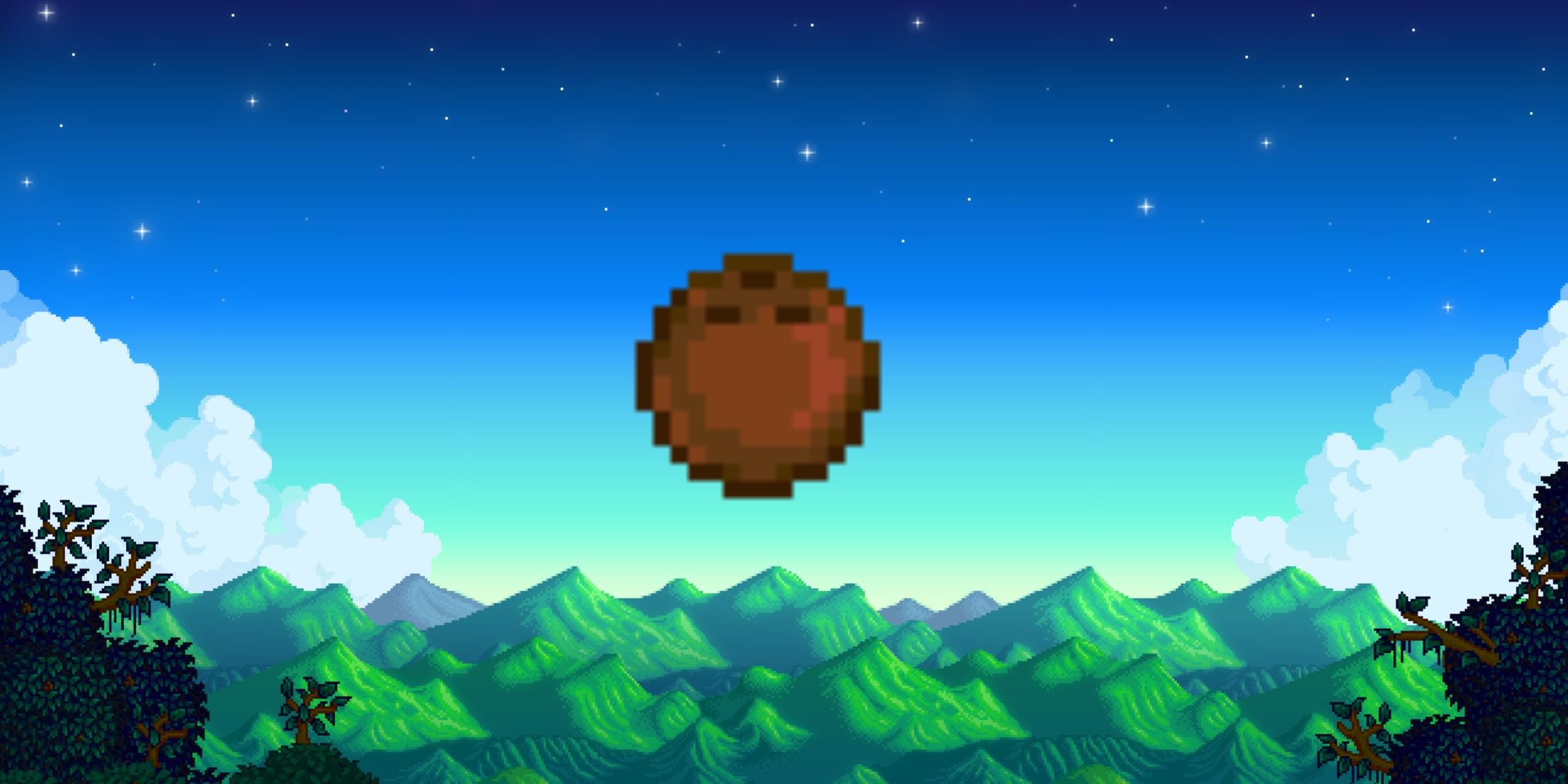 Coconut on Stardew Valley Backdrop