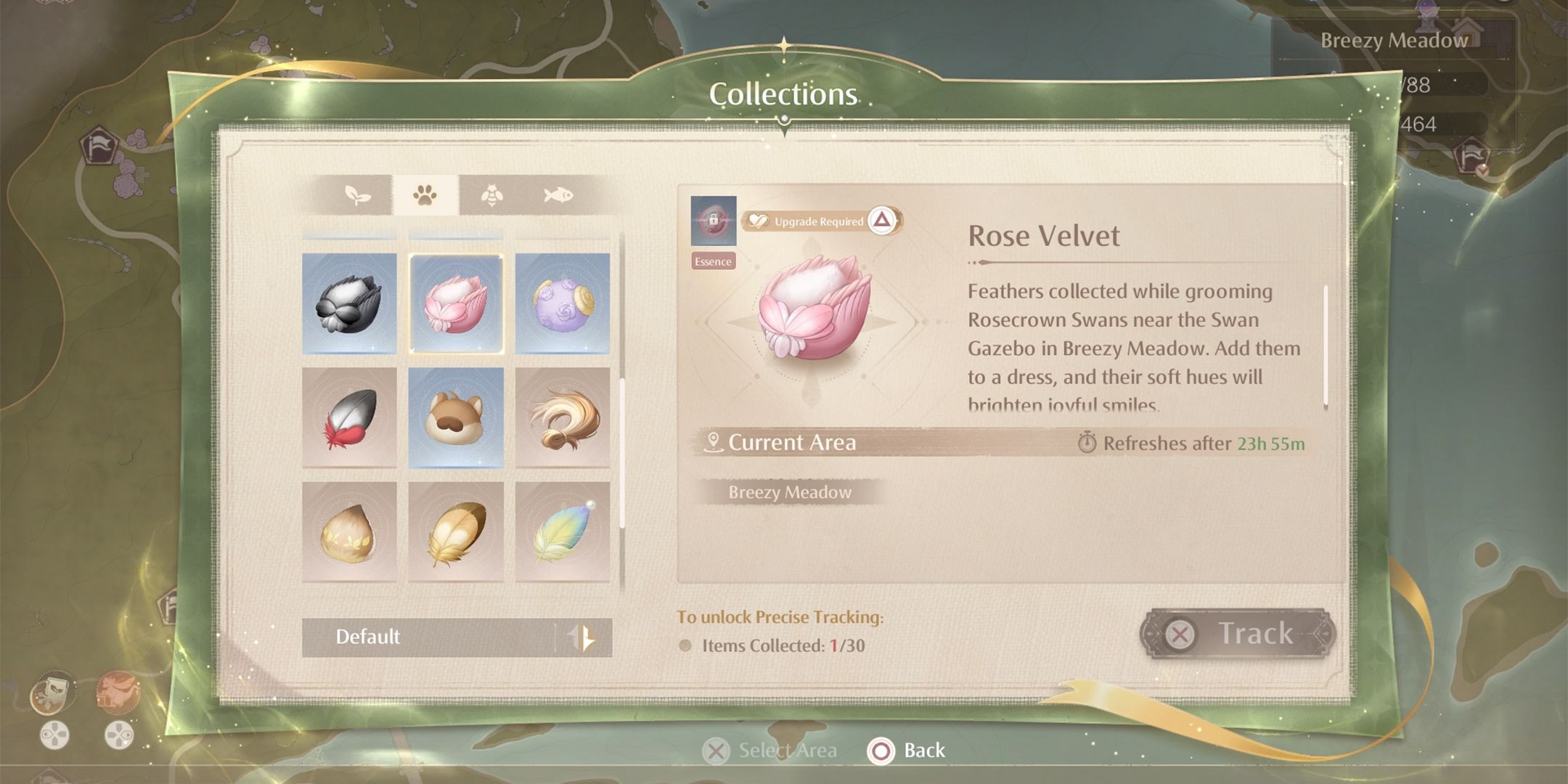 track velvet from map in infinity nikki