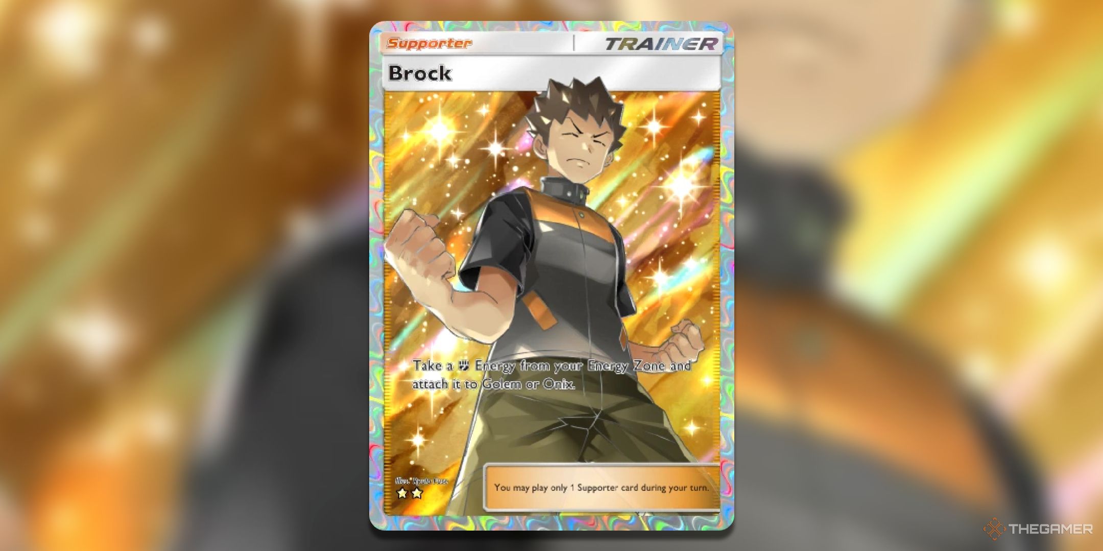 Special Brock Pokemon TCG Pocket Card Art.