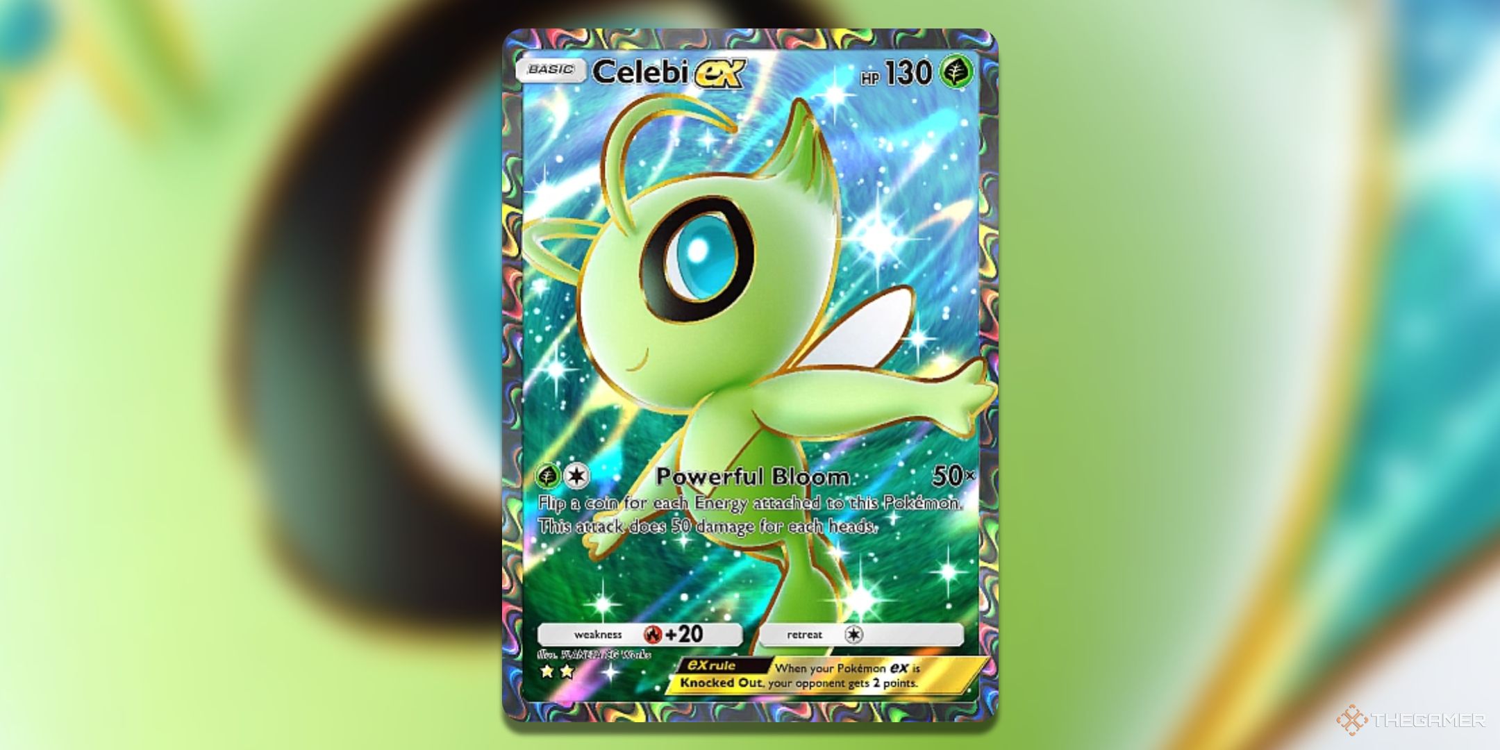 Celebi ex Mythical Island Pokemon TCG Pocket Full Card Art.