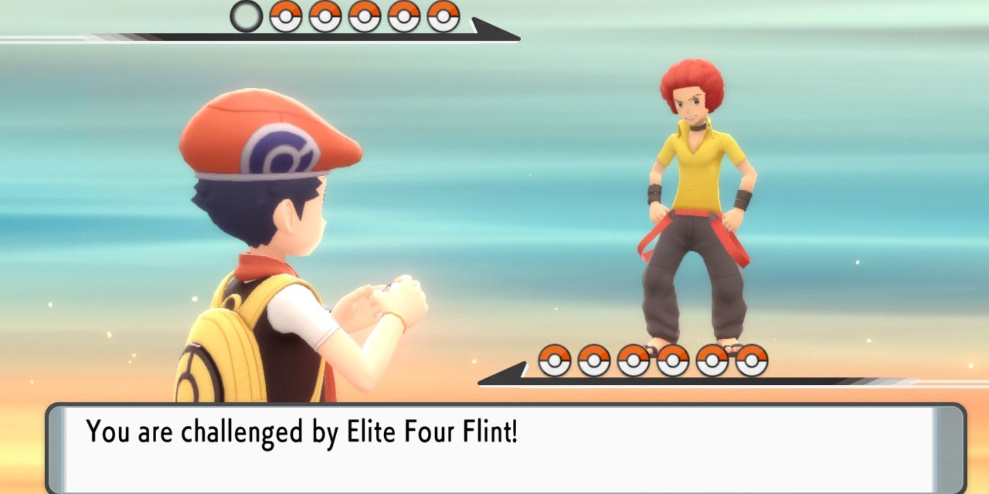 The MC faces Flint in Pokemon Brilliant Diamond & Shining Pearl.