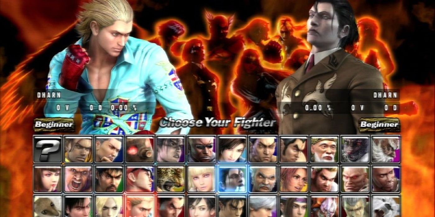 The character selection menu in Tekken 5