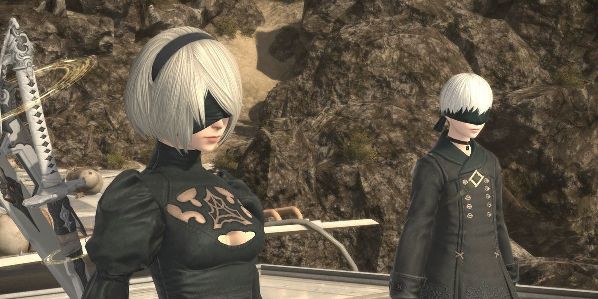 2B and 9S in Final Fantasy 14.