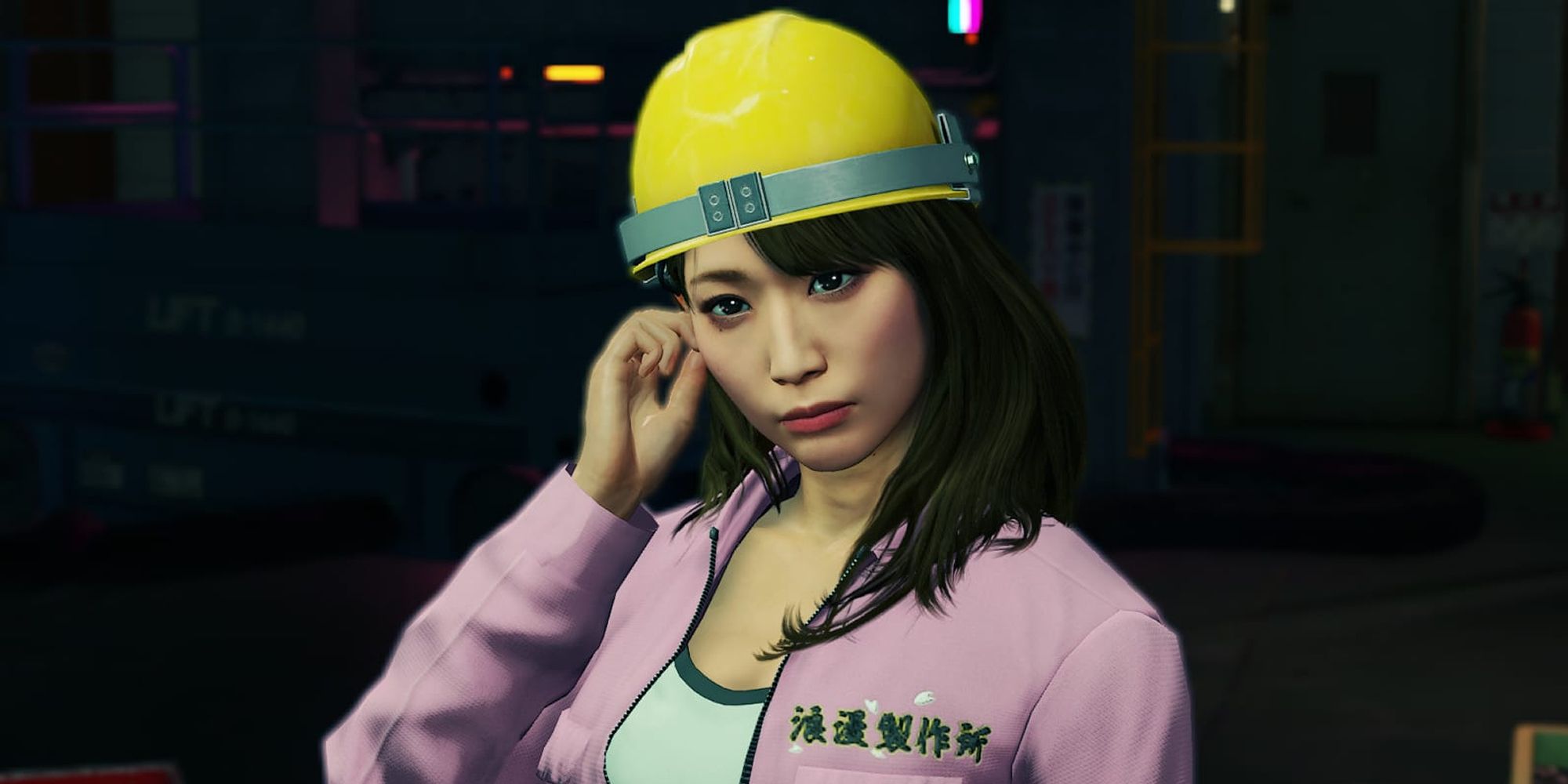 Sumire scratches her ear in Yakuza: Like A Dragon.