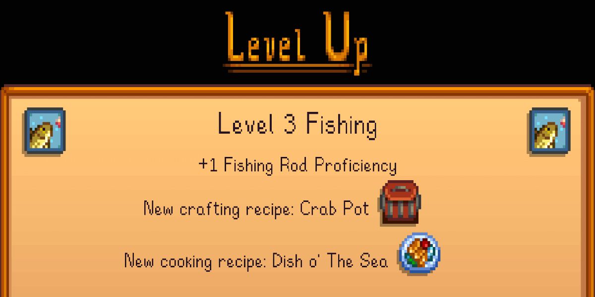 stardew valley fishing level up screen