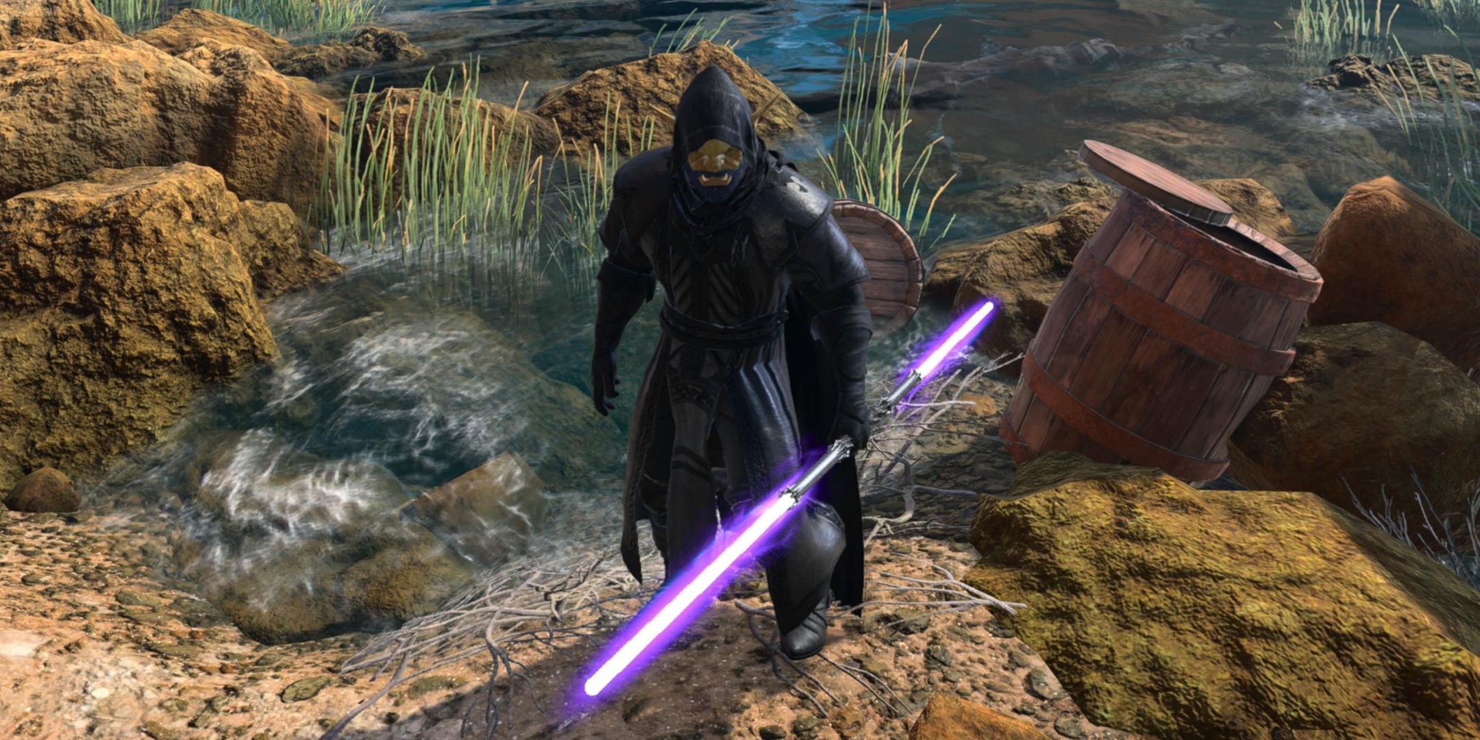 a custom character from Baldur's Gate 3 using a Star Wars mod.