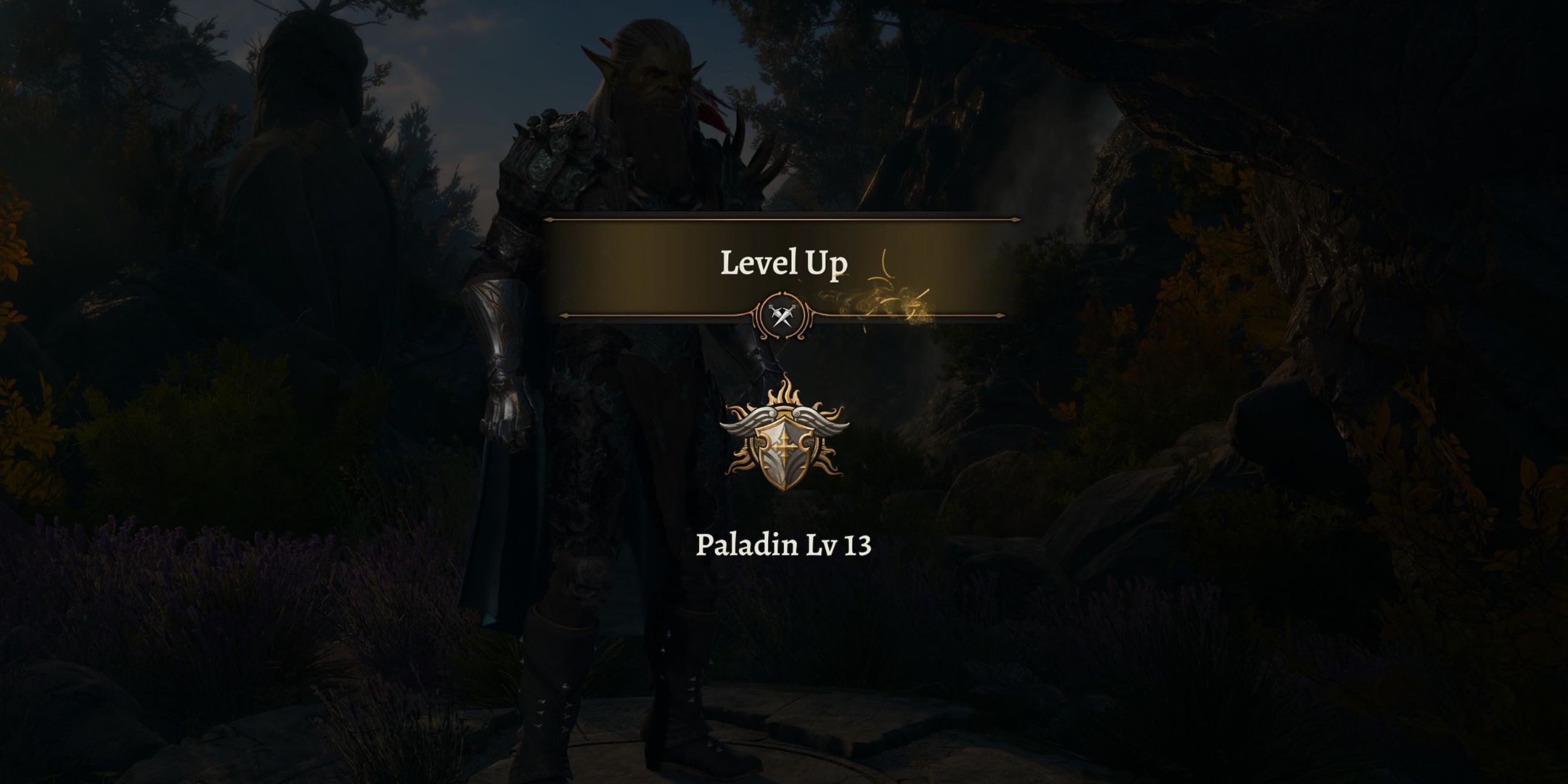 a custom paladin reaching level 13 through a mod in Baldur's Gate 3.