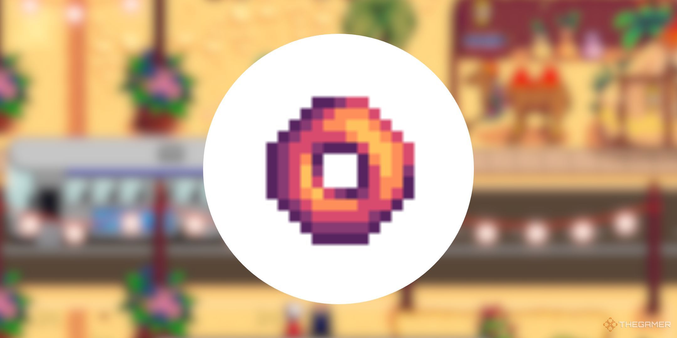 Stardew Valley Shrimp Donut on blurred background