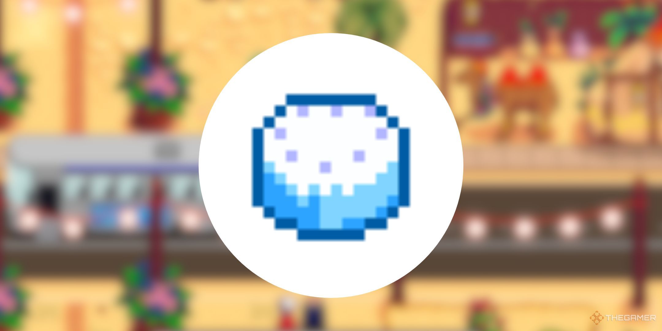 Stardew Valley Crystal Cake on blurred background