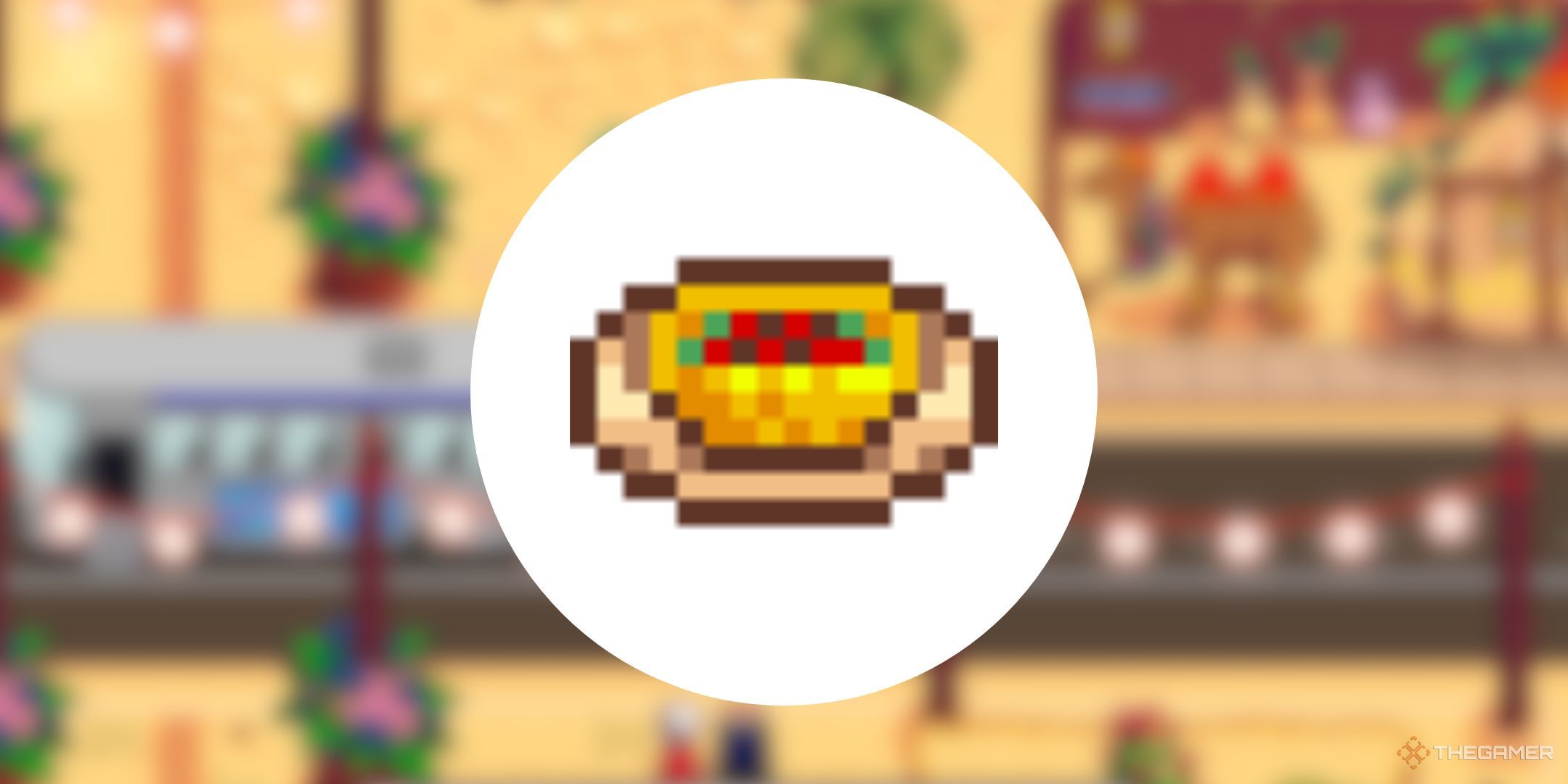 Stardew Valley Spicy Tacos on blurred background