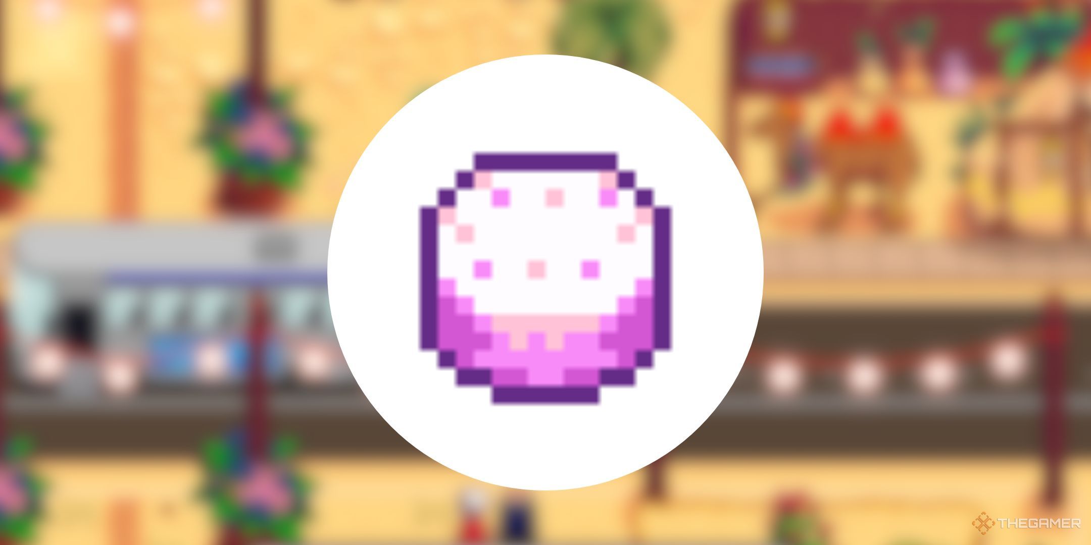 Stardew Valley Sweet Bean Cake on blurred background