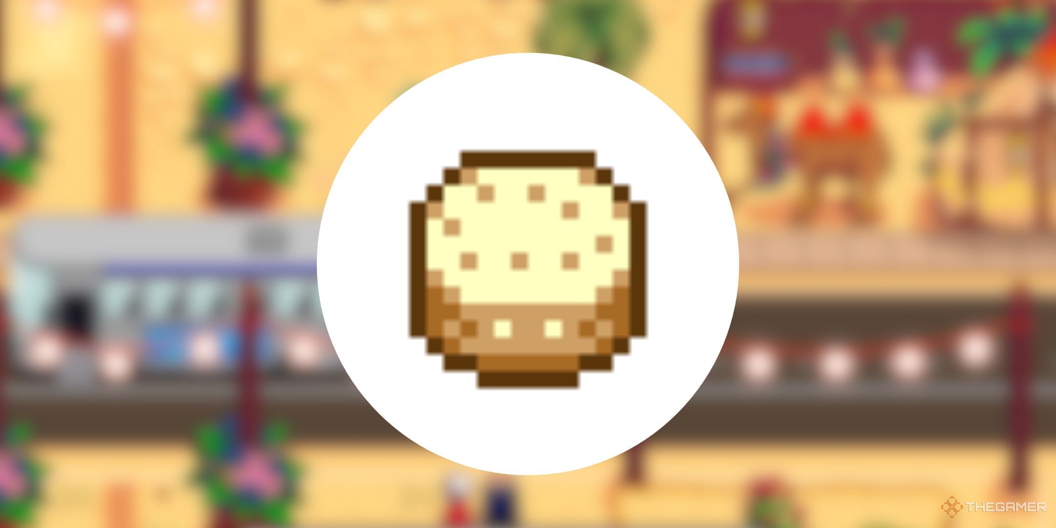 Stardew Valley Superfood Cake on blurred background