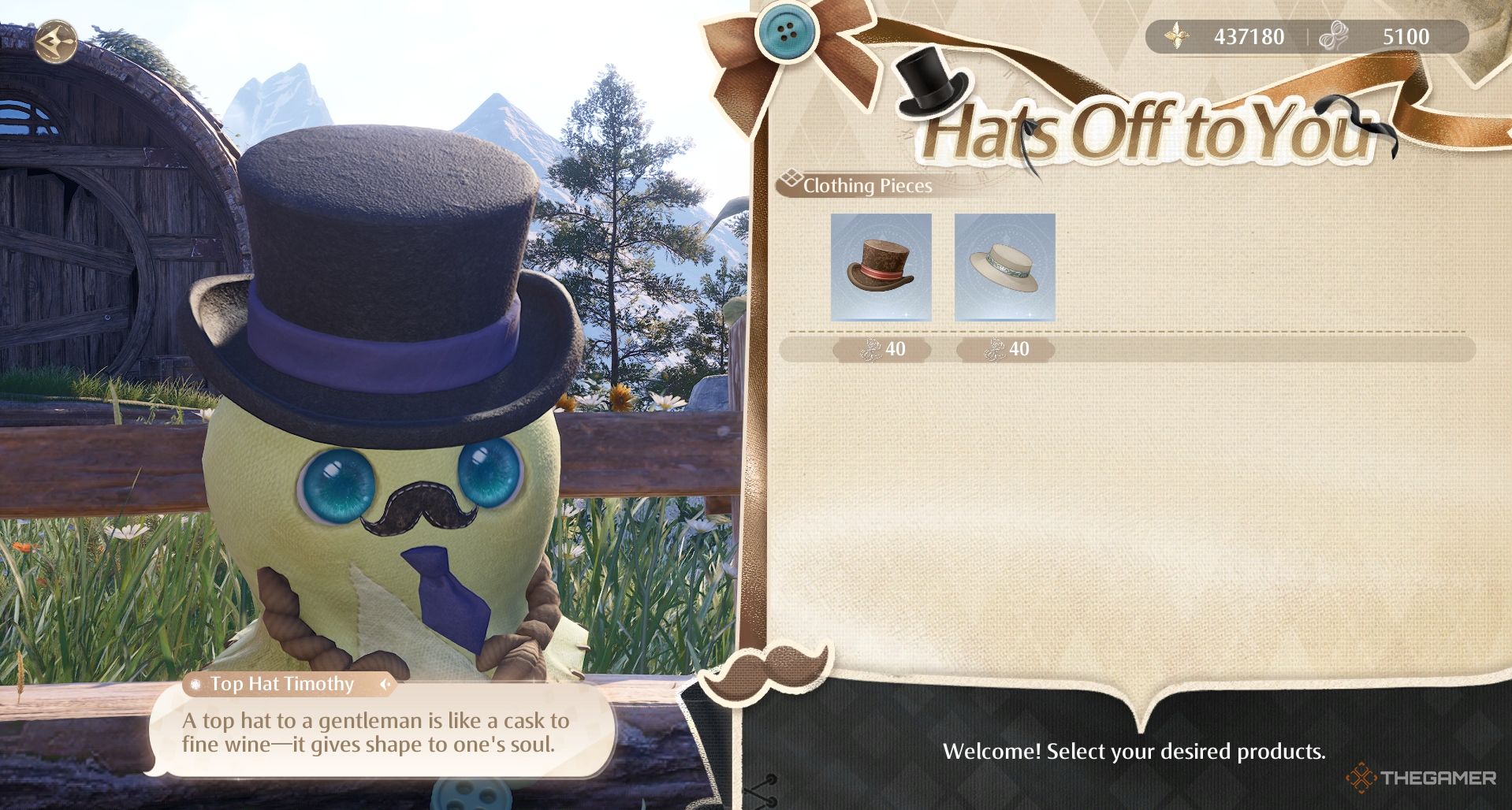 Hats off to You store selection in Infinity Nikki