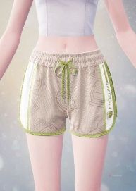 Nikki wearing pink and green shorts in Infinity Nikki