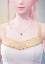 Nikki wearing a necklace with a blue gem on it in Infinity Nikki