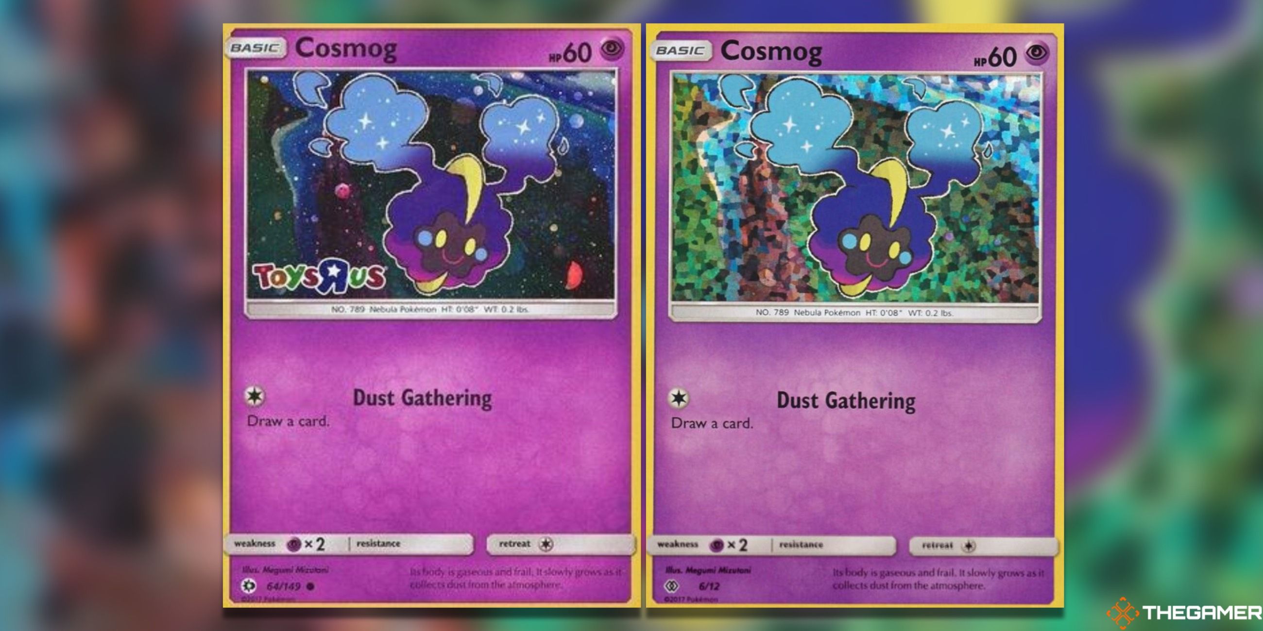 The Cosmog Toys R Us and McDonald's Promos from the Pokemon TCG.