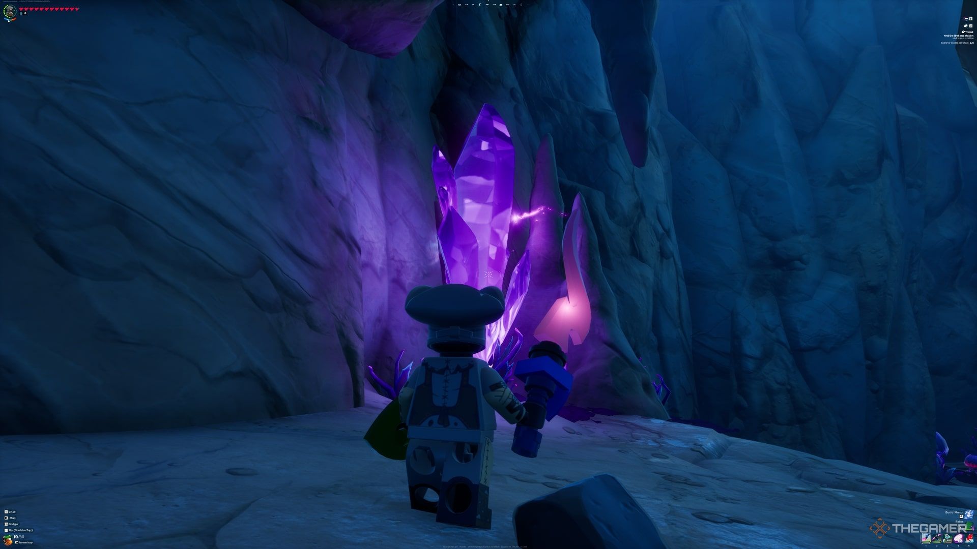 A Crystal Rift in a Storm Dungeon in Lego Fortnite Odyssey.