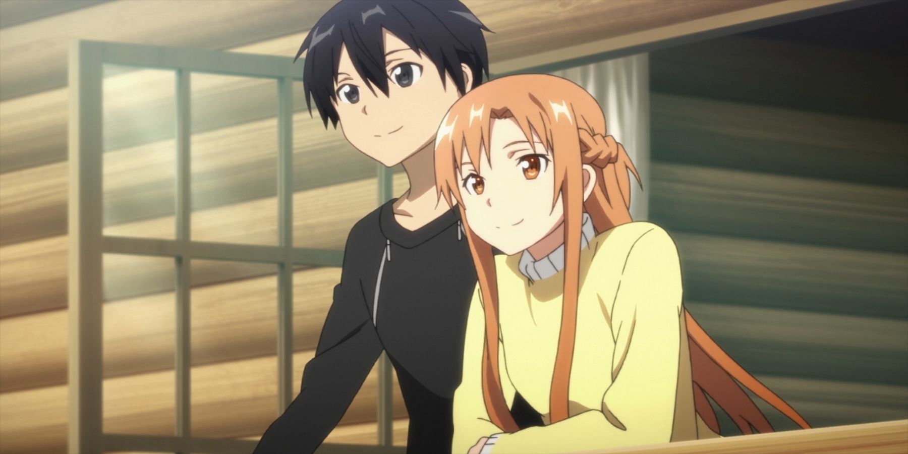 Asuna and Kirito in Sword Art Online