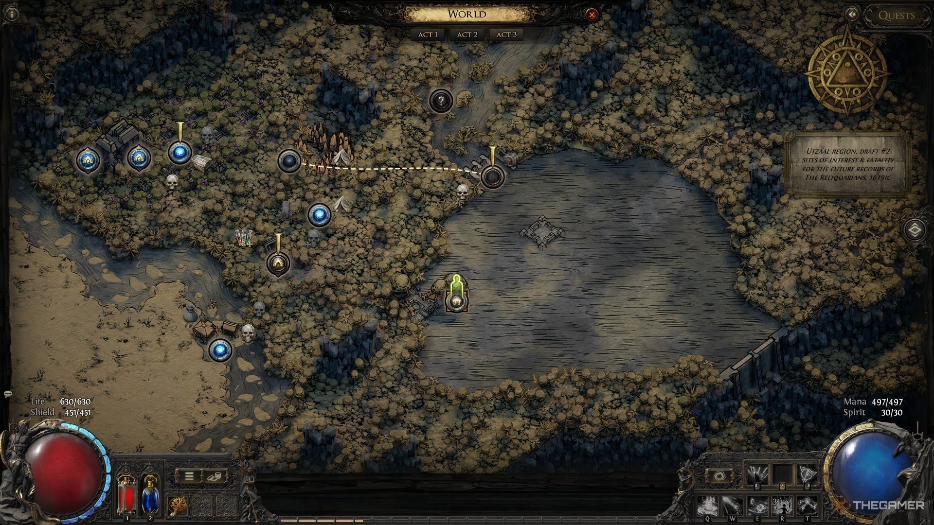 Act 3 map display in Path of Exile 2.