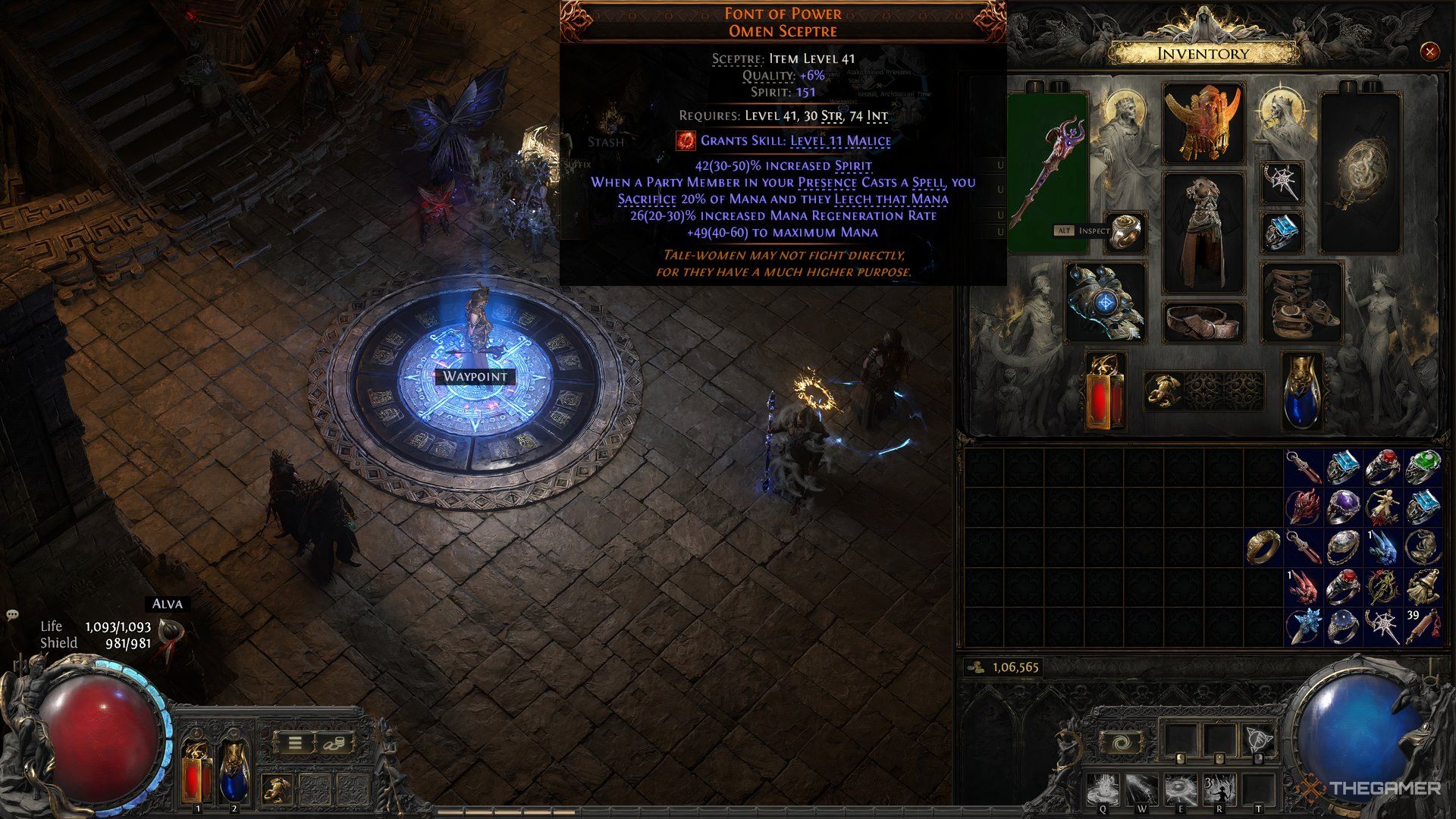 Font of Power Omen Sceptre from Path of Exile 2.