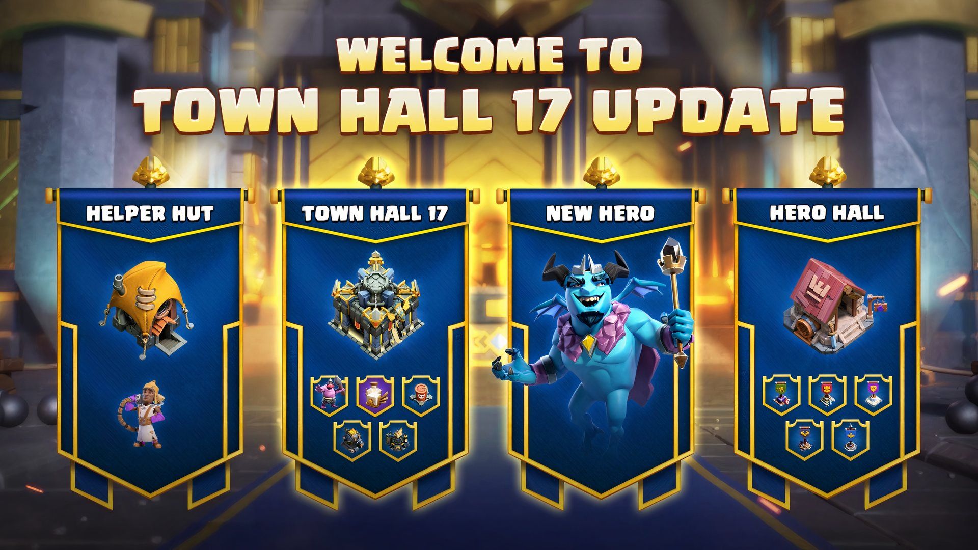 supercell's clash of clans town hall 17 update banner