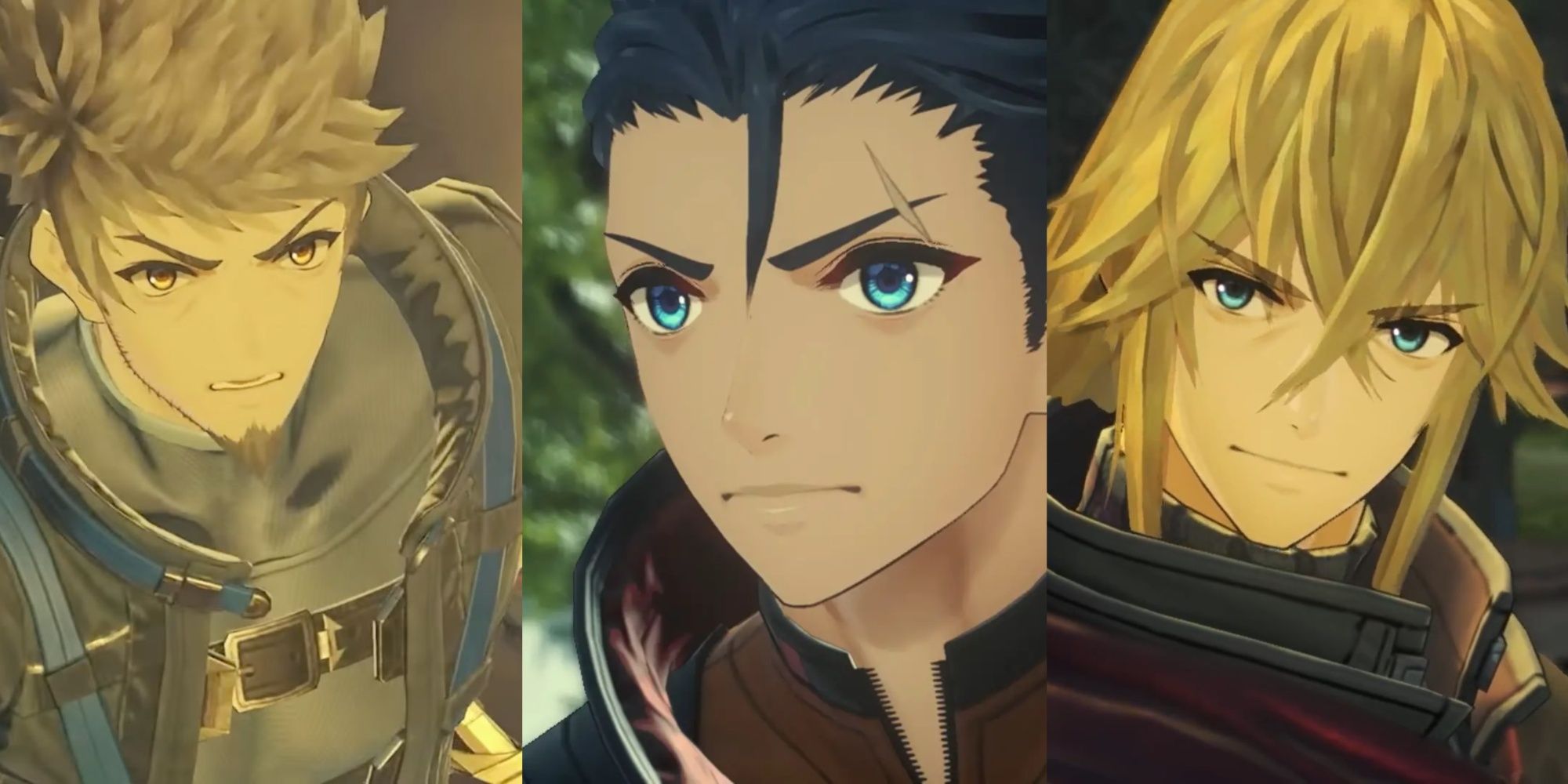 Rex, Matthew, And Shulk With Serious Expressions in Xenoblade Chronicles 3: Future Redeemed.