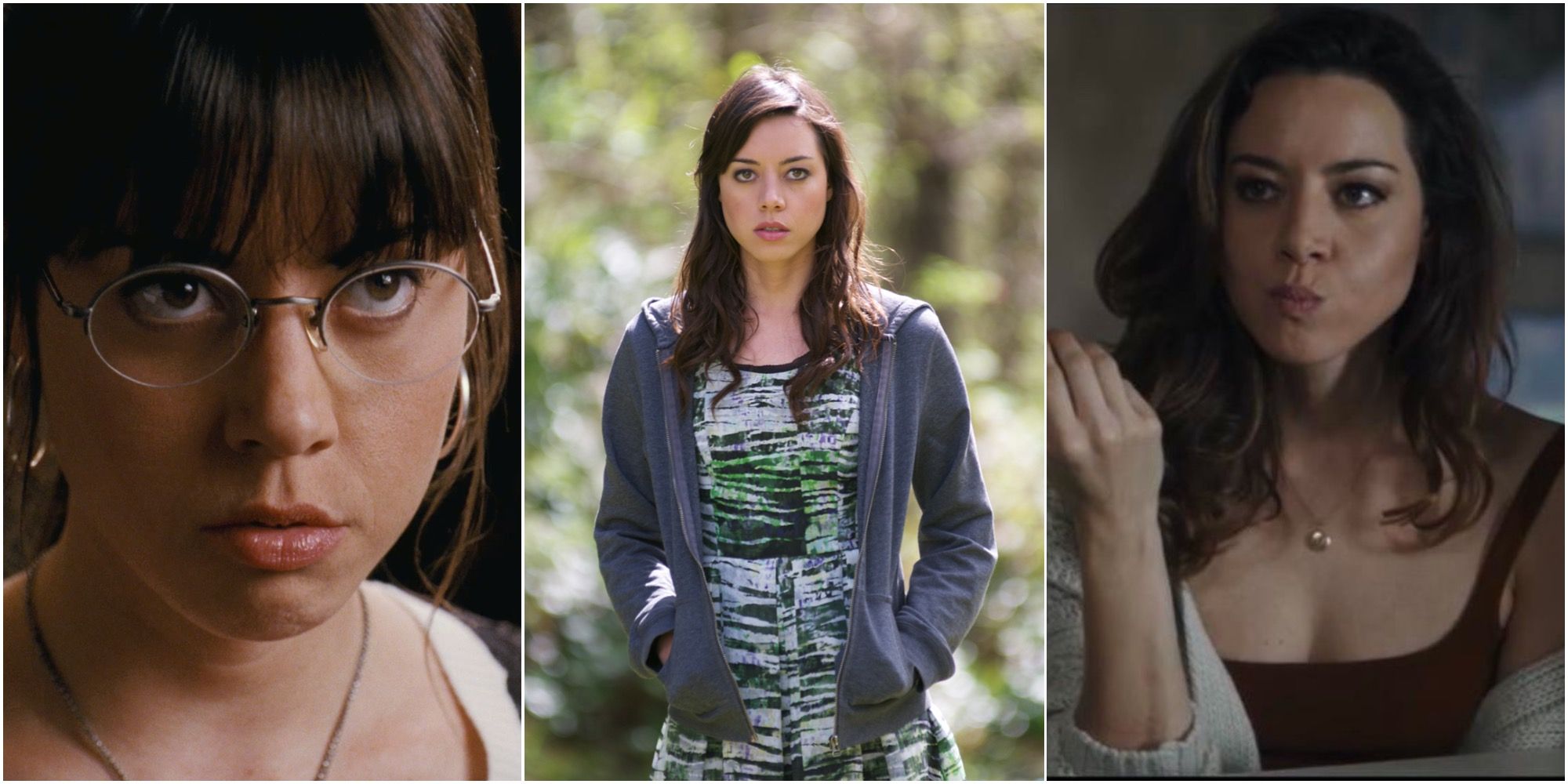 Collage of Actress Aubrey Plaza