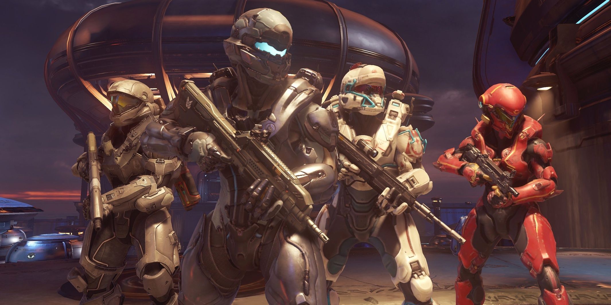 Halo 5 screenshot of Fireteam Osiris with Locke at the front.