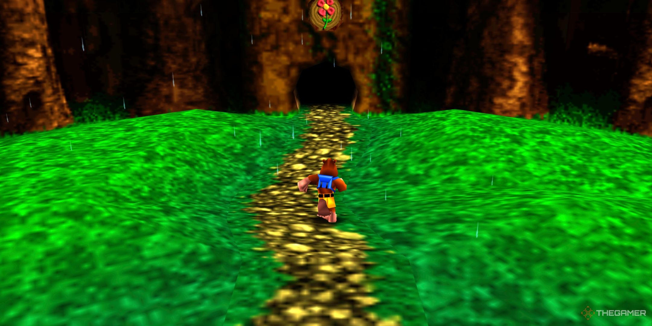 Banjo moving around near the start of Click Clock Wood in Banjo-Kazooie.