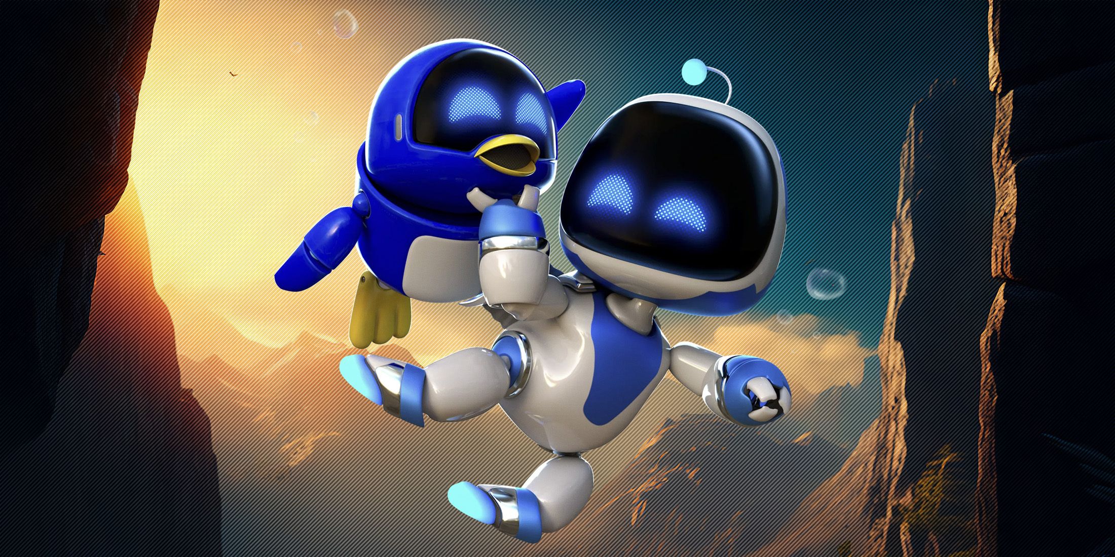 Astro Bot and another bot in the form of a bird