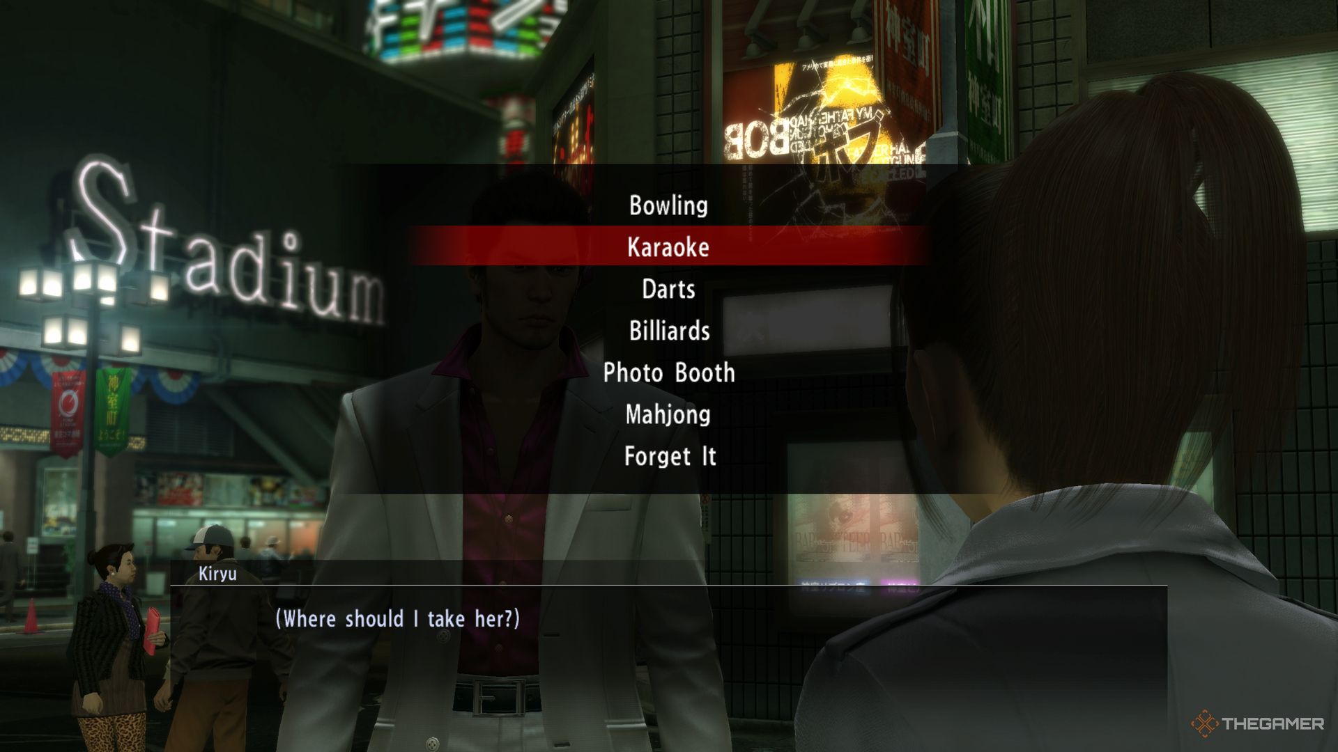 Yakuza Kiwami screenshot of activity options when on a date.